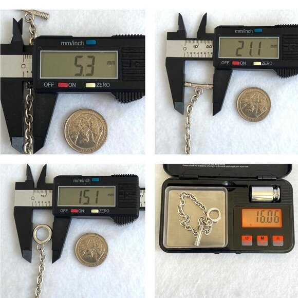 Sterling Silver 925 Thailand 5MM Cable Chain Charm Bracelet Toggle Clasp 7" 16g - Picture 10 of 16